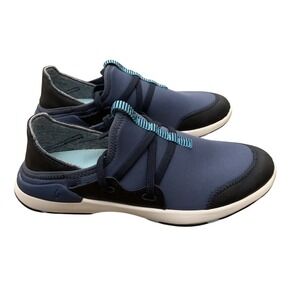 OluKai Pehuea Loup Womens Blue Black Slip On Sneakers Size 6 20385-4848